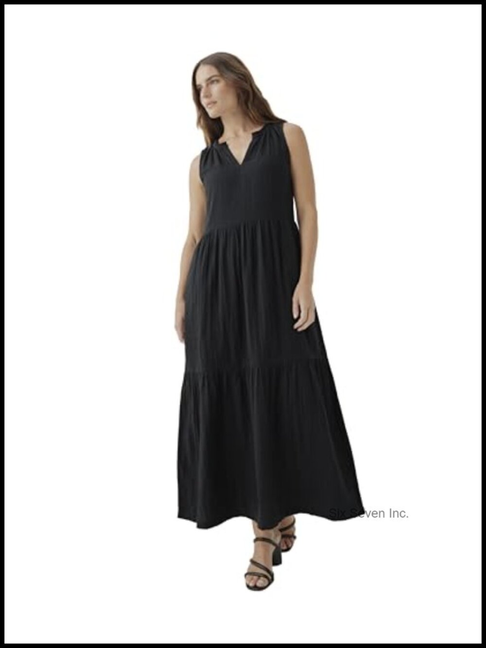Organic Cotton Sleeveless Ruffle Hem Maxi Dress